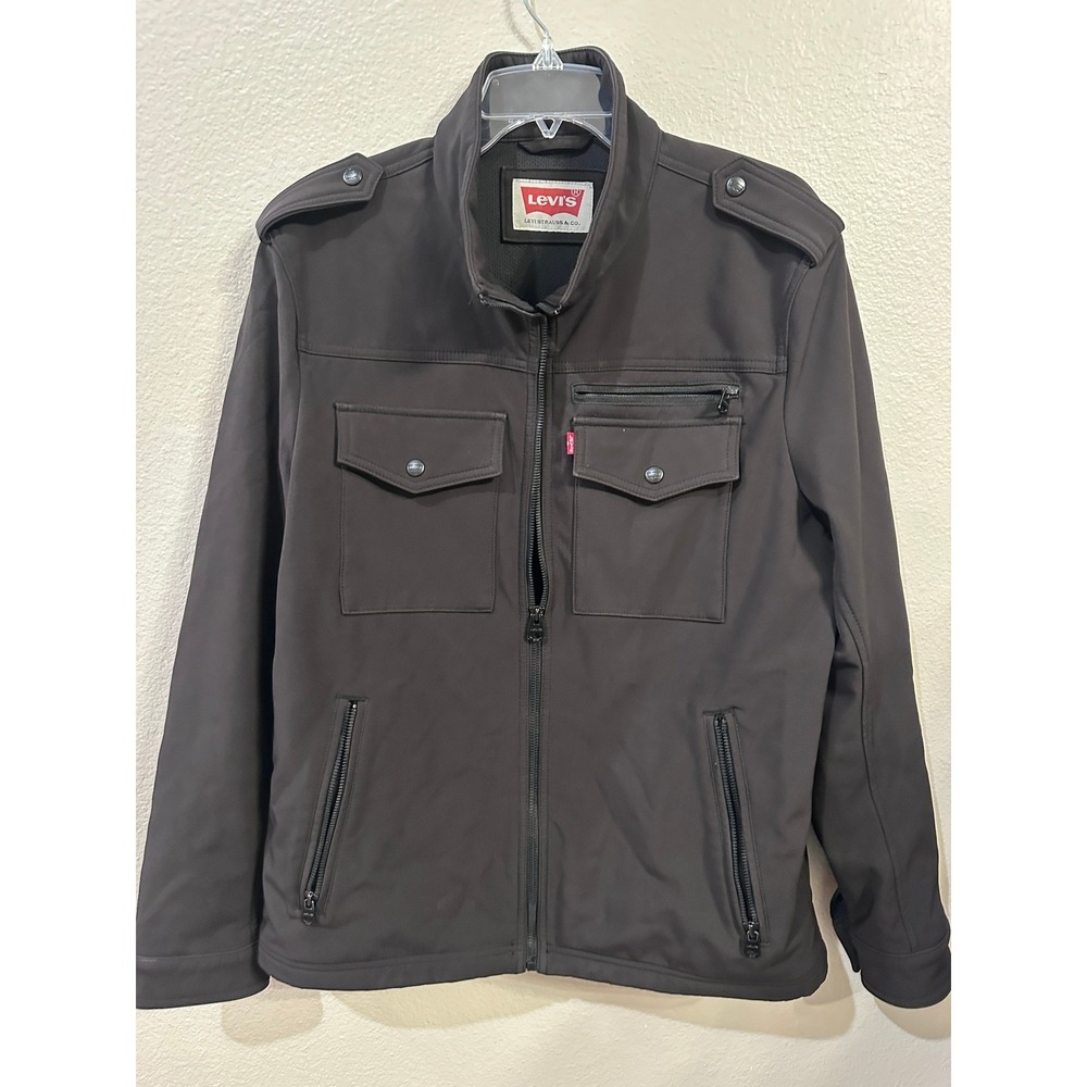 Levi's Commuter Trucker Jacket Mens Brown Full Zip Softshell Outdoor Coat
